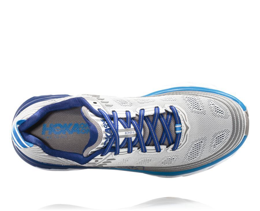 Hoka One One Mens Running Shoes - Bondi 6 - Grey - WRPK70681